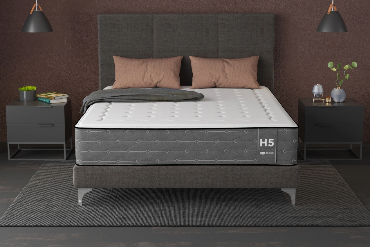 Colchón de muelles ensacados H5 en una cama