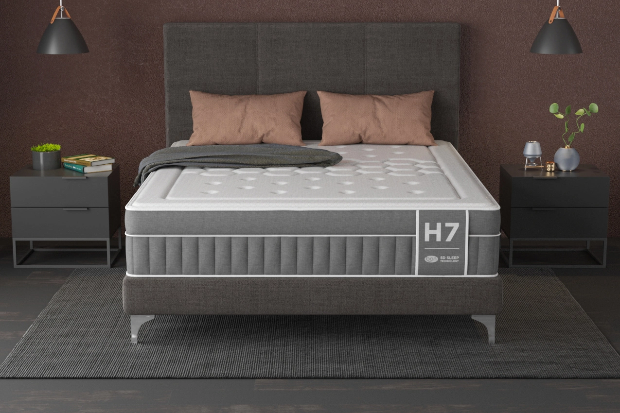 Colchón de muelles ensacados H7 en la cama