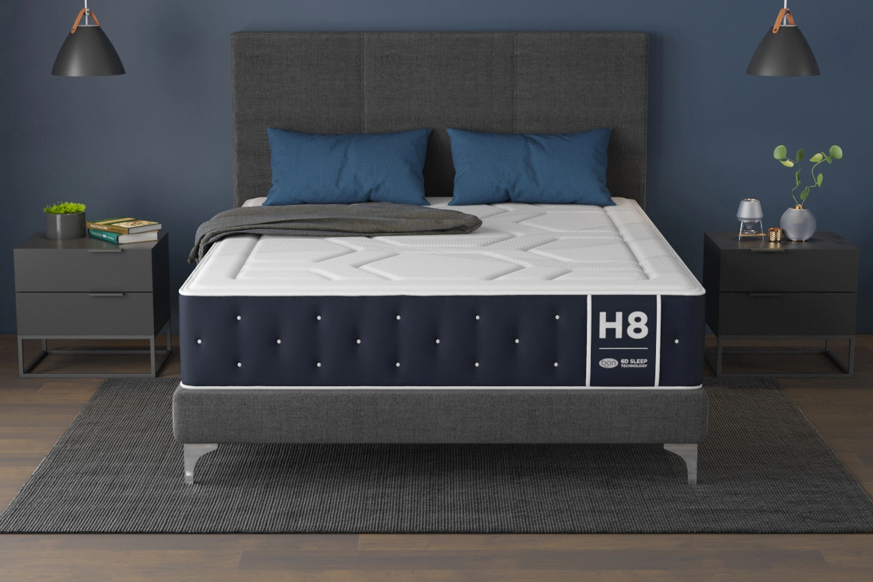 Colchón de muelles ensacados H8 en la cama