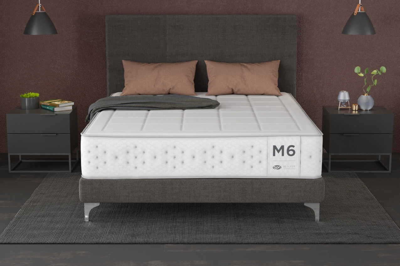 Colchón de muelles ensacados M6 en una cama
