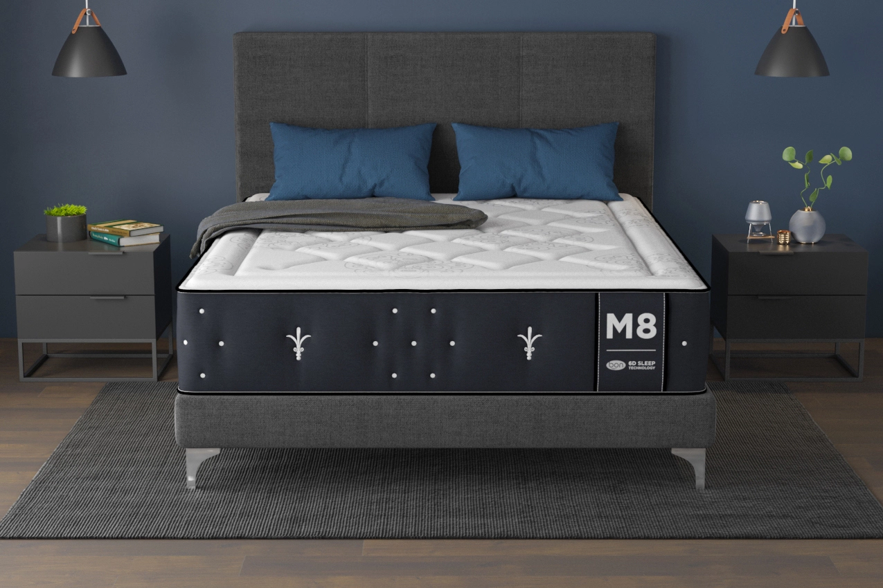 Colchón viscoelástico M8 en una cama
