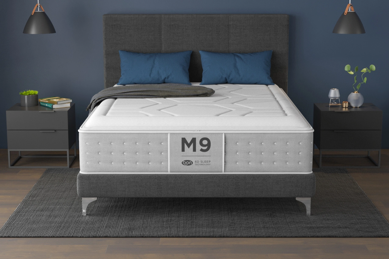 Colchón de muelles ensacados M9 en la cama